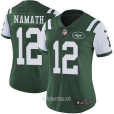 Womens New York Jets #12 Joe Namath Game Green Vapor Home Jersey Bestplayer